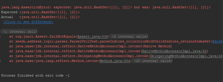 JUnit output